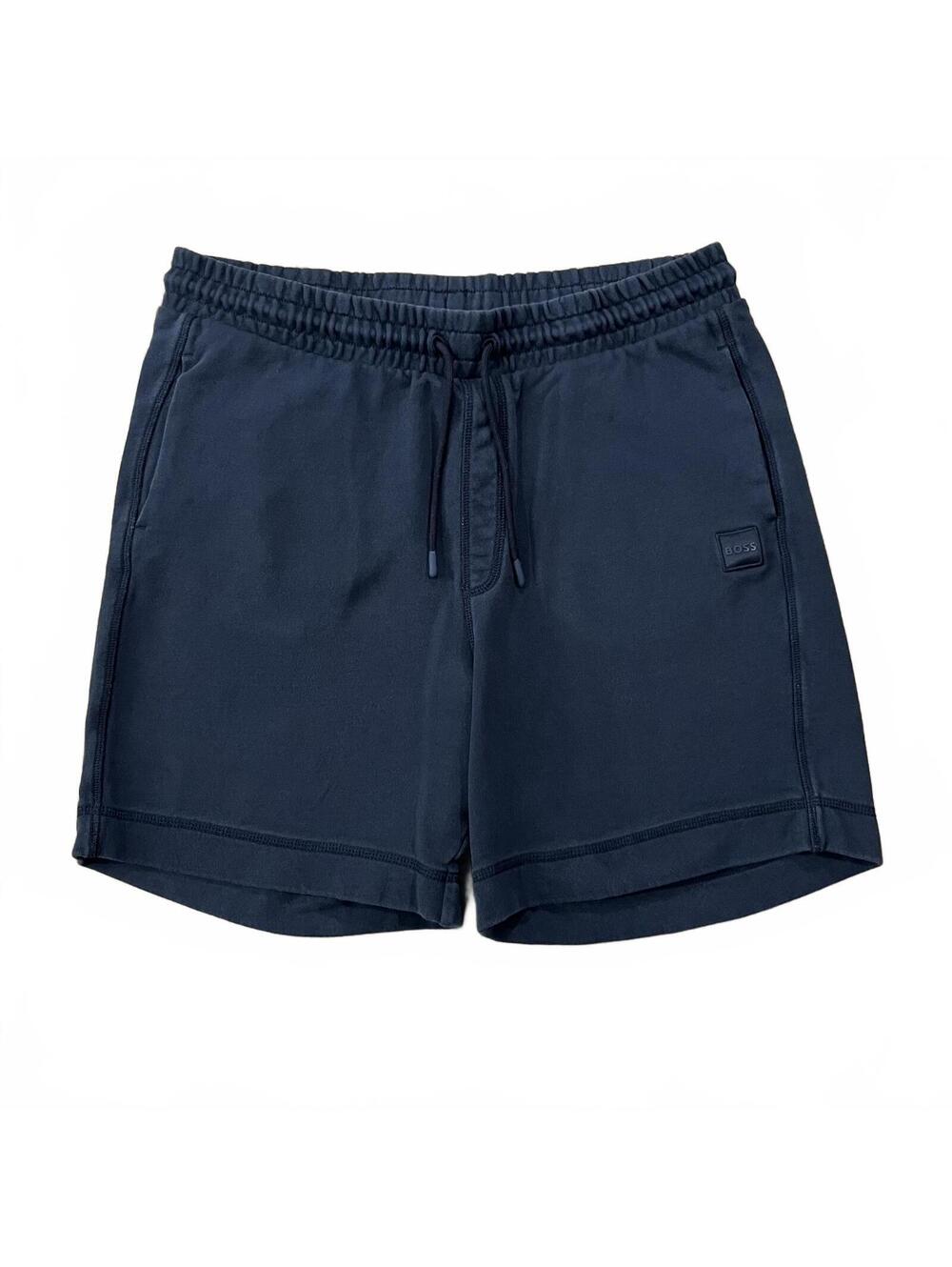Boss Mens Blue Sweat Shorts Drawstring Size Large